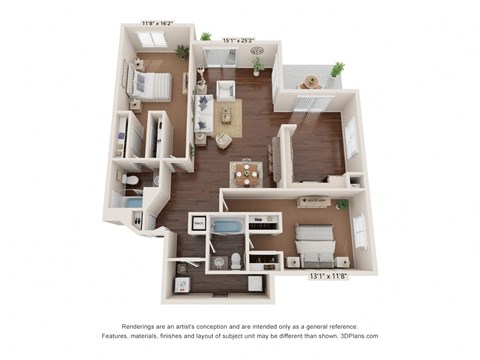 Bahamas floor plan at The Villages Apartment of Banyan Grove Apartments in Boynton Beach